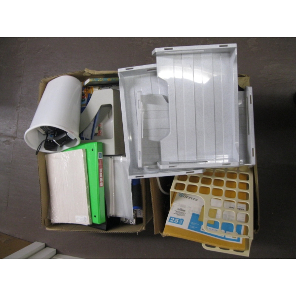 2 BOXES OF MISC. OFFICE SUPPLIES, ETC.
