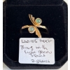 Image 1 : LADIES 14KT RING W/LIGHT GREEN STONES, SZ 9