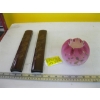 Image 3 : CHINESE CALLIGRAPHY WRIST RESTS, CHINESE VINTAGE BRASS BOX & VICTORIA SATIN GLASS VASE