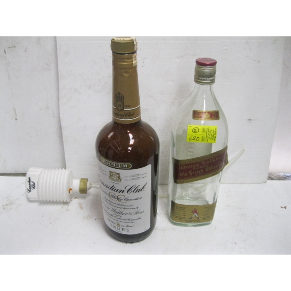2 TEXAS MICKEY LIQUOR BOTTLES