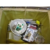 Image 9 : SEWING BASKET W/MISC. CONTENTS & A BLUE SUITCASE W/CONTENTS
