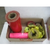 Image 2 : 2 BOXES OF MISC. FLAGGING TAPE, MASK, FIRST AID KIT, ETC