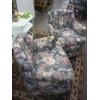 Image 1 : PAIR OF FLORAL CHAIRS ON CASTORS