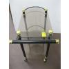 Image 3 : GLASS, BRASS & BLACK SERVING CART