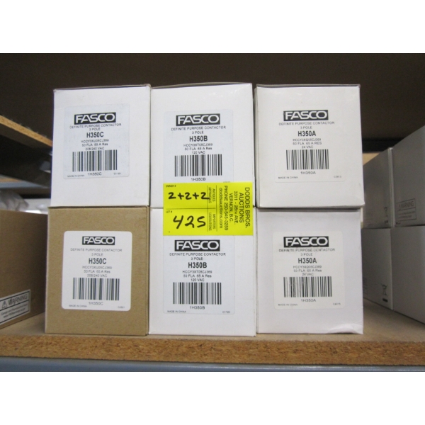 6 FASCO H350C, H350B & H350A COILS - 3 POLE - CONTACTORS