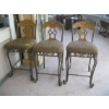 Image 1 : 3 METAL & WOOD UPHOLSTERED SEATED STOOLS