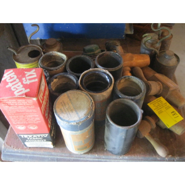 MISC. EDISON TUBE RECORDS, SPIGOTS, OIL CANS, ETC.