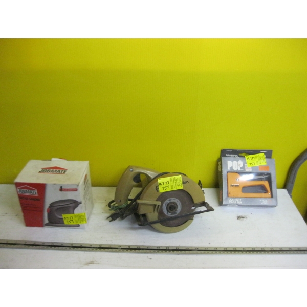 MINI CIRCULAR SAW, DETAIL SANDER & A STAPLE GUN