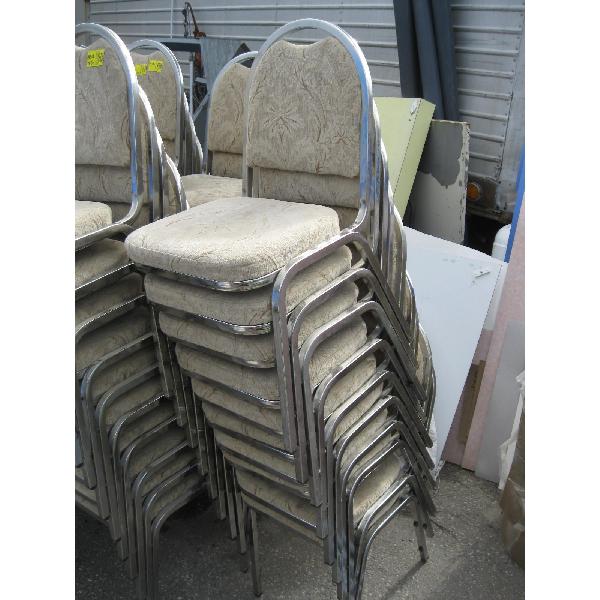 10 CHROME FRAMED STACKING CHAIRS