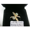 Image 3 : LADIES 14KT RING W/LIGHT GREEN STONES, SZ 9