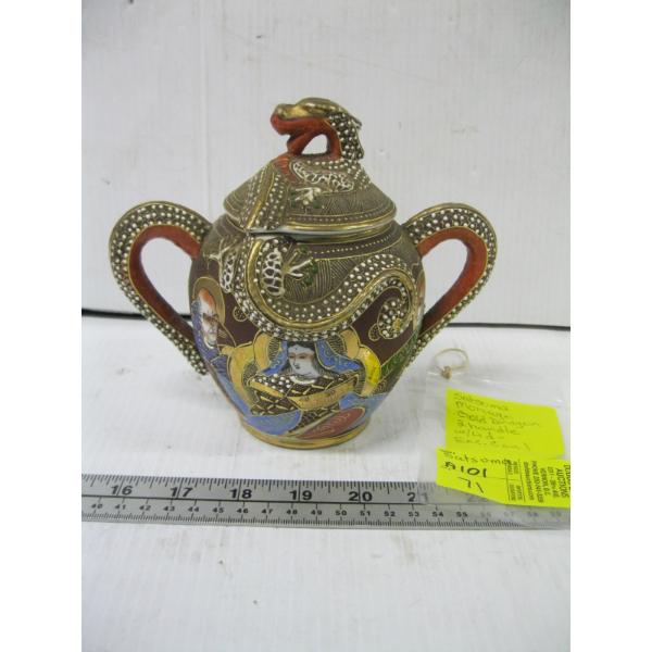 SETSUMA MORIAGE GOLD DRAGON 2 HANDLED W/LID