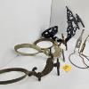 Image 5 : HORSE BITS, HORSESHOE S&P HOLDER & OOIL LANTERN WALL MOUNT PARTS - 1 NEEDS REPAIR