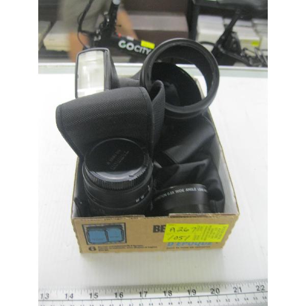 ASST. CAMERA PIECES: FLASH, LENS, FILTERS, ETC.