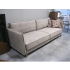 Image 2 : LONG SOFA - OFF BROWN W/BRASS FOOT ACCENTS