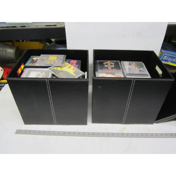 2 MATCHING STORAGE BOXES W/ASST. CDs