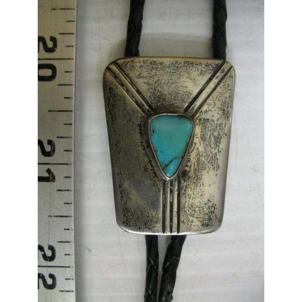SILVER & TURQUOISE NAVAJO BOLO TIE