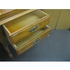 Image 6 : MAPLE SM. 2 DRAWER DROP FRONT WRITING DESK W/UPPER GLASS DOORED CABINET - MISSING SHELVES