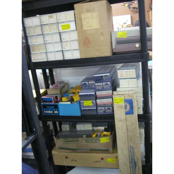 HUGE LOT OF ASST. SLIDES, SLIDE PROJECTOR, MOVIE SCREEN & MISC. ACCESS.