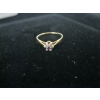 Image 3 : LADIES 10-14KT RING W/SMALL DIAMONDS & RED STONE, SZ 5 1/2