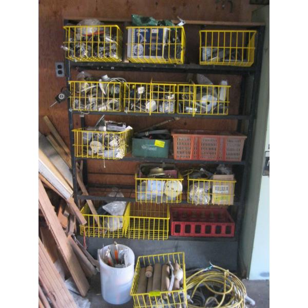 RACK W/BASKETS & ASST. ELECTRICAL
