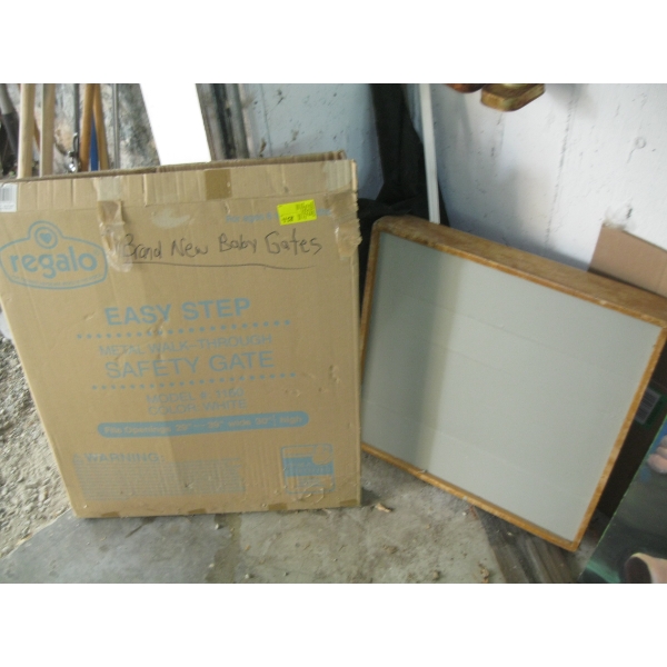 NEW BABY GATE & SM. FOLDING LEG TABLE