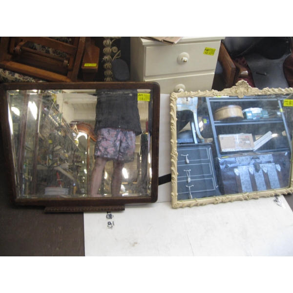 2 FRAMED WALL HANGING MIRRORS