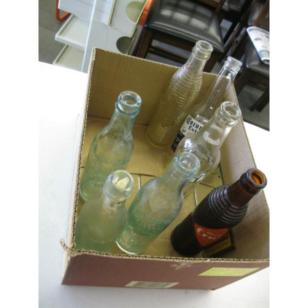 COLLECTOR BOTTLES - ORANGE CRUSH, ETC. & A LIME COLA MIRROR