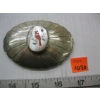 Image 1 : NAVAJO BELT BUCKLE W/RED CARDINAL PAINTED STONE