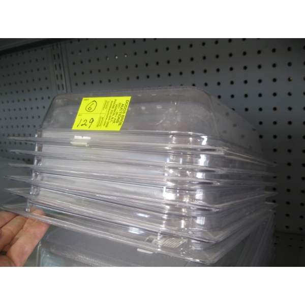 6 -  1/2 SIZE 2.5" DEEP  POLYCARBONITE FOOD PANS