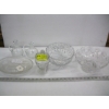 Image 1 : 6 PIECES OF VINTAGE GLASSWARE - CRYSTAL BOWL, LIDDED DISH, SM. DECANTERS, ETC.