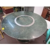 Image 5 : LG. ROUND BRUSHED STEEL & MARBLE TOP TABLE