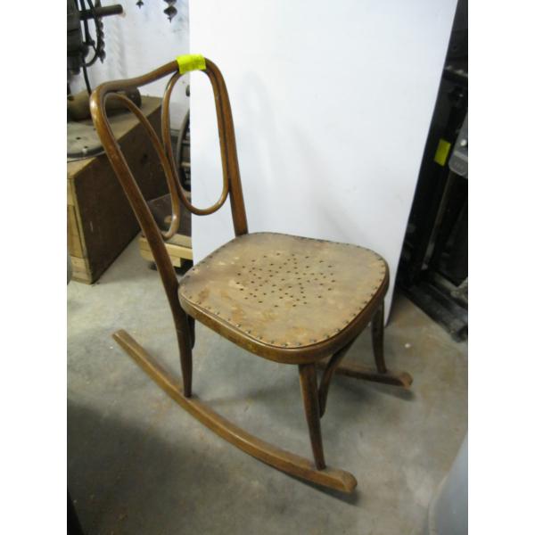 BENT BACK WOODEN ROCKING CHAIR