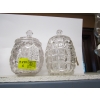 Image 1 : 2 VINTAGE LIDDED GLASS COOKIE JARS