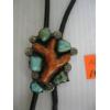 Image 2 : TURQUOISE, CORAL & SILVER BOLO TIE
