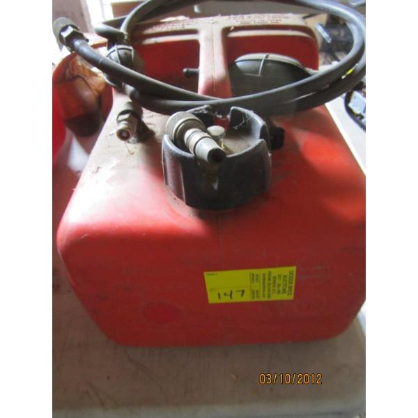 BOAT TANK W/HOSE & ACCESS.