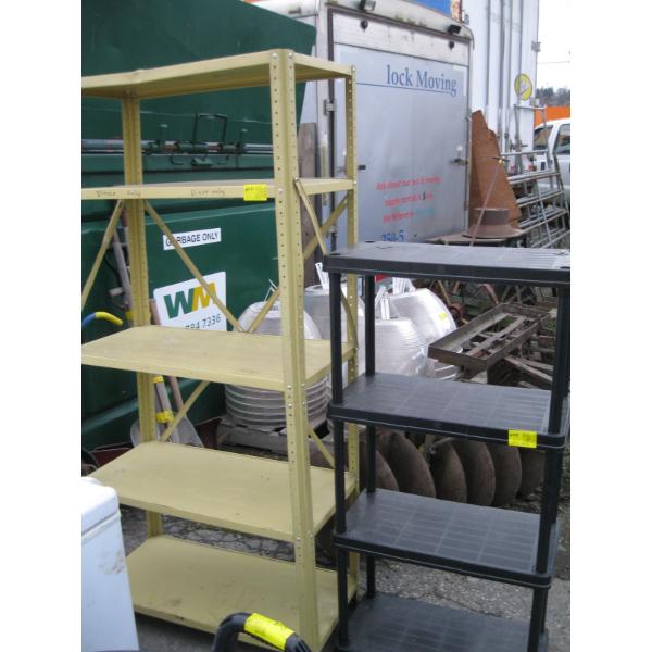 PLASTIC SHELF & A METAL SHELF