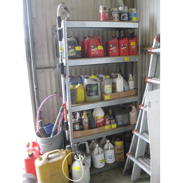 WOOD & METAL SHELF UNIT - 6' H X 3' W