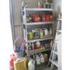Image 1 : WOOD & METAL SHELF UNIT - 6' H X 3' W