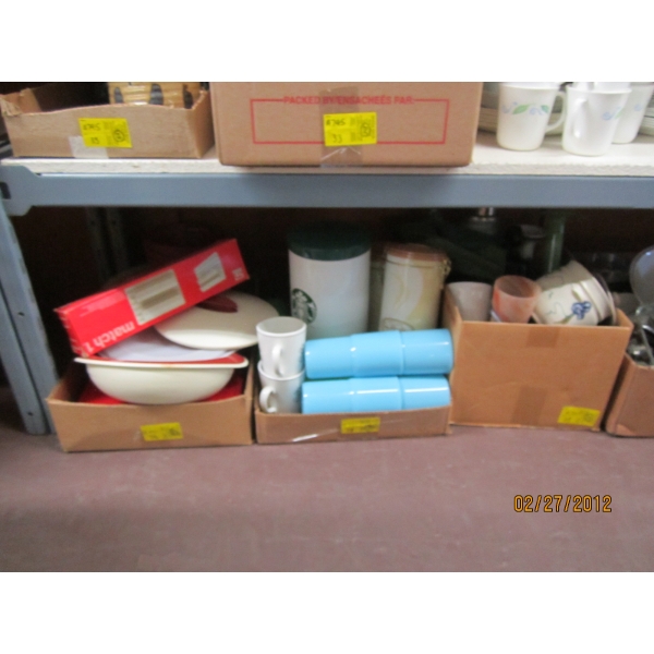 3 FLATS OF MISC. DISHWARE