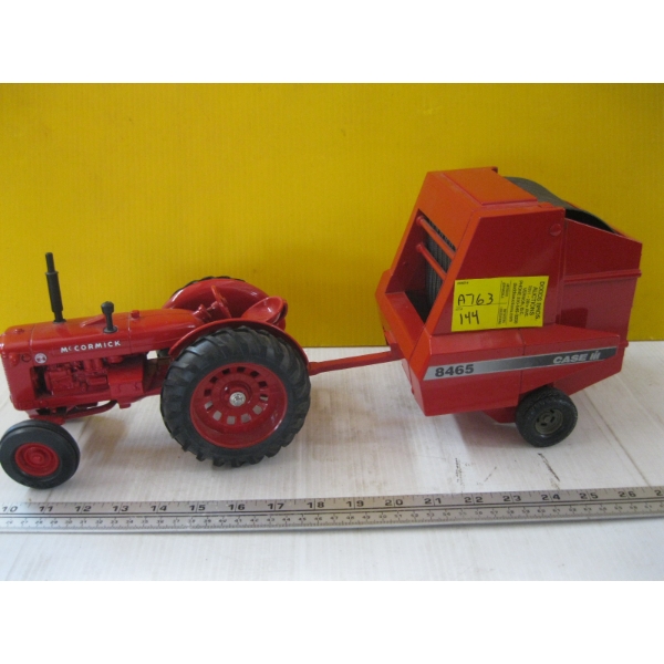 MCCORMICK DIECAST TRACTOR W/CASE BAILER