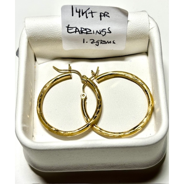 14KT PAIR EARRINGS, 1.2G