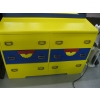 Image 3 : VINTAGE MIRRORED DRESSER PAINTED YELLOW, BLUE & RED