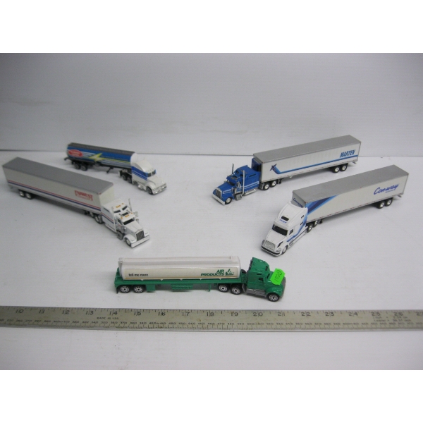 5 SEMI TRUCKS & TRAILERS