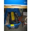 Image 1 : PLASTIC BIN W/ASST. SAWS, CLAMPS, MISC. TOOLS, ETC.