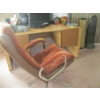 Image 1 : DESK, CREDENZA & CHAIR W/CARPET SAVER MAT