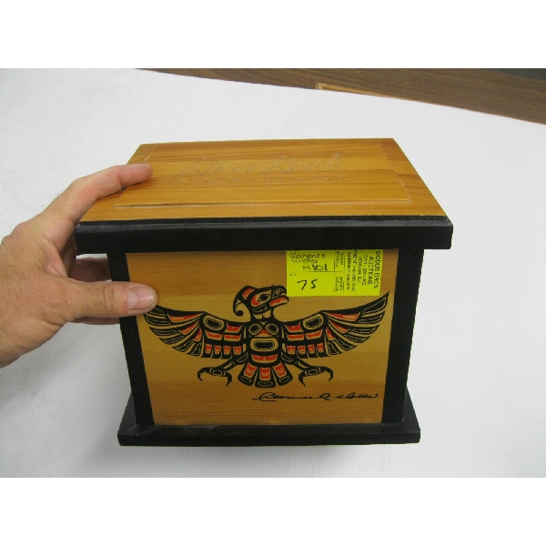 DECORATIVE CLARENCE WELLS PAINTED WOODEN BOX