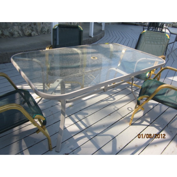 GLASS TOP PATIO TABLE