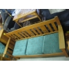 Image 1 : OAK FRAMED SOFA W/GREEN CUSHIONS
