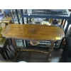 Image 2 : STRETCHER BASED ANTIQUE CARVED TOP HALL TABLE