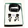 Image 2 : COSTUME NECKLACE & COSTUME BLACK BRACELET & EARRING SET